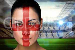 Beautiful england fan in face paint