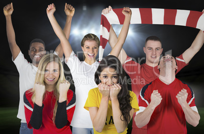 Various football fans