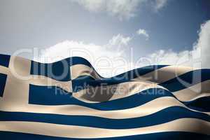 Greece flag waving