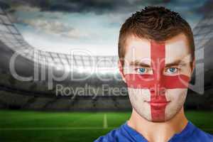 England football fan in face paint