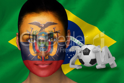 Ecuador football fan in face paint