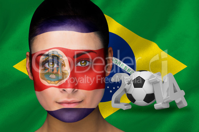 Costa rica football fan in face paint
