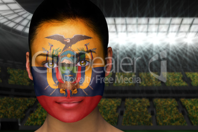 Beautiful ecuador fan in face paint