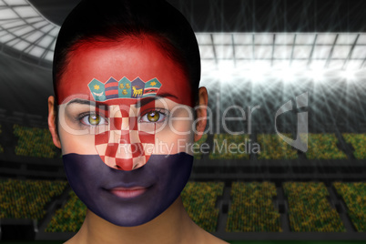 Beautiful croatia fan in face paint