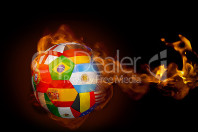 Fire surrounding international flag football