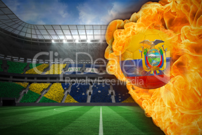 Fire surrounding ecuador flag football
