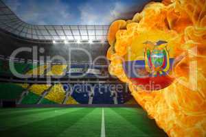 Fire surrounding ecuador flag football