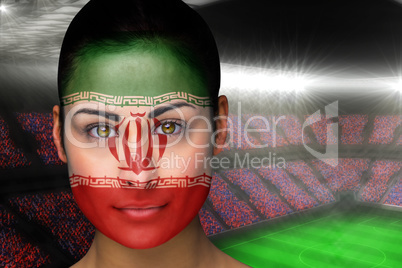 Beautiful iran fan in face paint