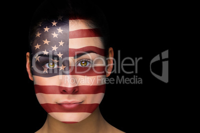 Usa football fan in face paint