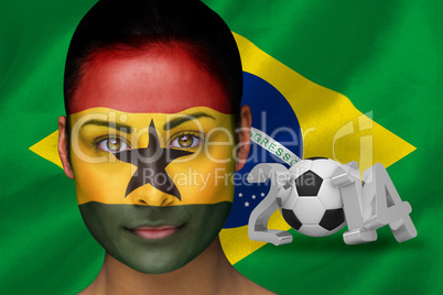 Ghana football fan in face paint