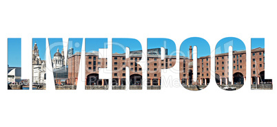 Images of Liverpool's historic waterfront inserted into text