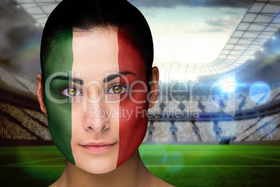 Beautiful italy fan in face paint