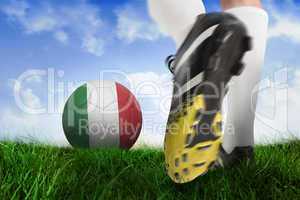 Football boot kicking italy coast ball