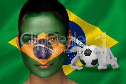 Brasil football fan in face paint