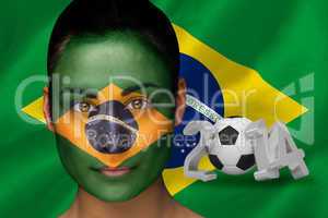 Brasil football fan in face paint