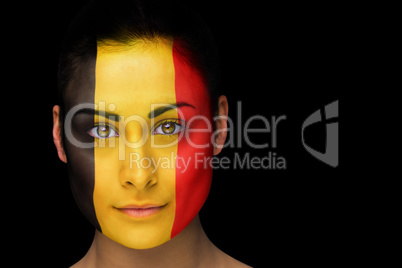 Belgian football fan in face paint