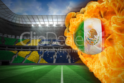 Fire surrounding mexico flag football