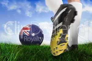 Football boot kicking australia ball