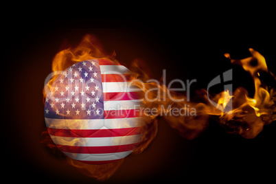 Fire surrounding usa ball