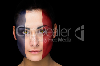 France football fan in face paint