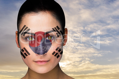 Beautiful brunette in south korea facepaint