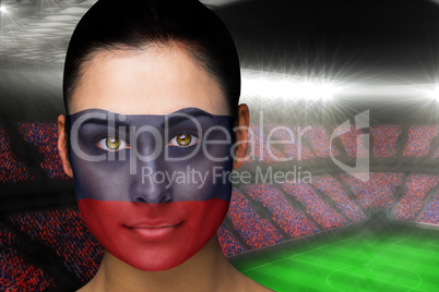 Beautiful russia fan in face paint