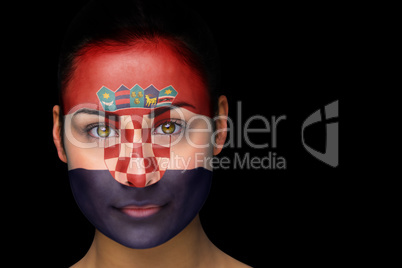 Croatia football fan in face paint