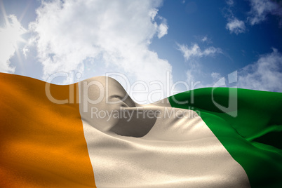 Ivory coast flag waving