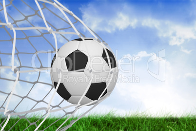 Football at back of net