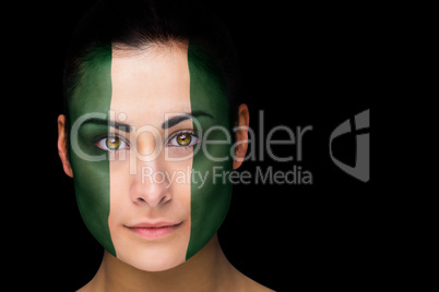 Nigeria football fan in face paint