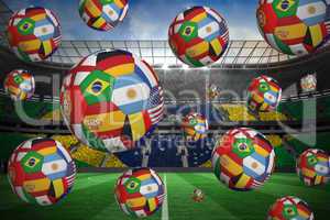 Footballs in international flags