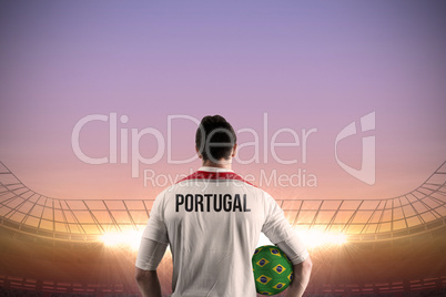 Portugal football player holding ball