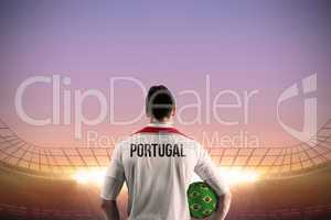 Portugal football player holding ball