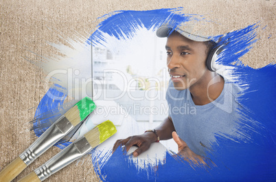 Composite image of cool designer at work