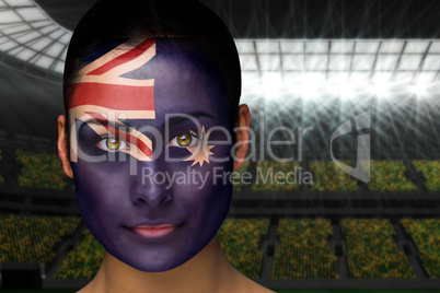 Beautiful australia fan in face paint