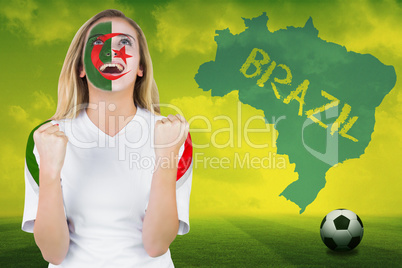 Excited iran fan in face paint cheering Excited iran fan in face paint cheering