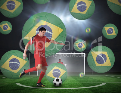 Football player about to take a penalty