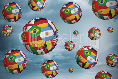 Footballs in international flags