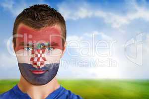 Croatia football fan in face paint