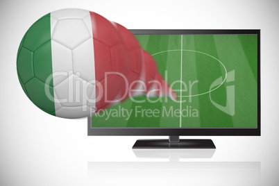 Football in italy colours flying out of tv