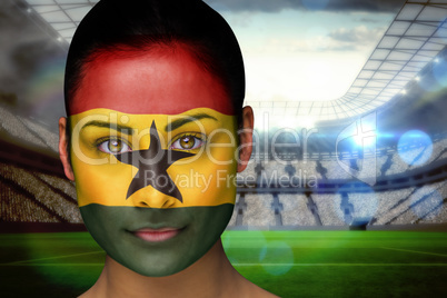 Beautiful ghana fan in face paint