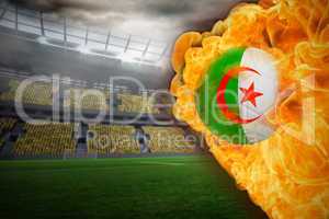Fire surrounding algeria flag football