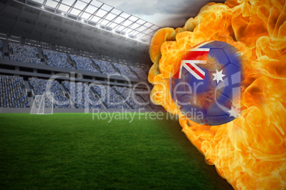 Fire surrounding australia flag football