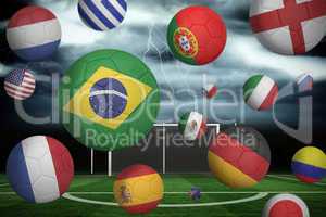 Footballs in various flag colours