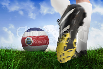 Football boot kicking costa rica ball