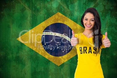 Pretty football fan in brasil tshirt Pretty football fan in brasil tshirt