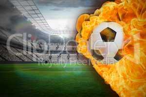 Fire surrounding football