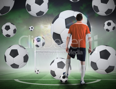 Football player about to take a penalty