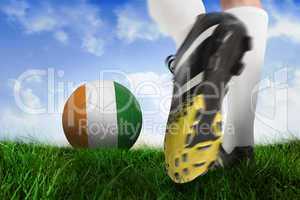 Football boot kicking ivory coast ball