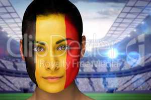 Beautiful belgian fan in face paint